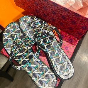 Tory Burch Navy Sandals